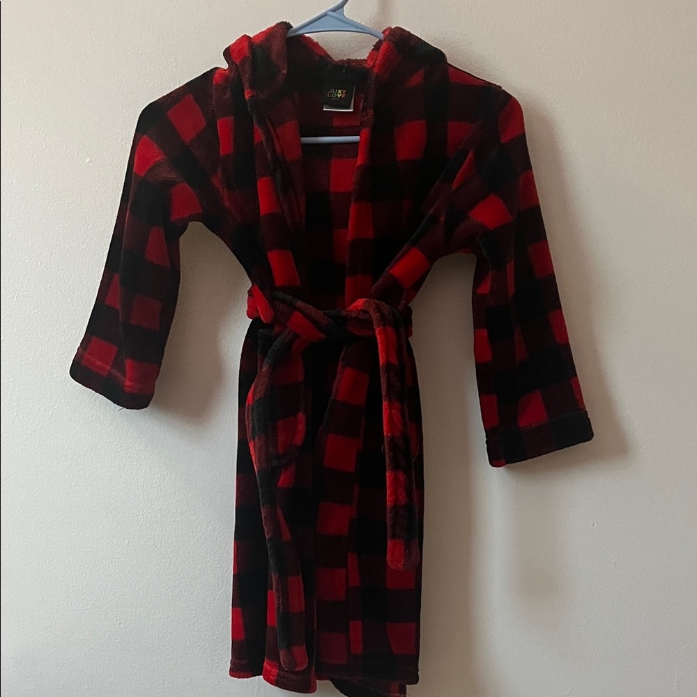 Just Love Red and Black Checkered Robe